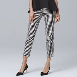White House Black Market Gingham Slim Crop Pants
